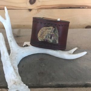 Luxe Divine leather stone designer cuff bracelet